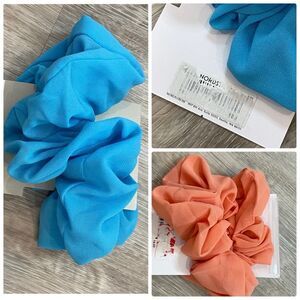 Set of 2 Oversize Chiffon Scrunchie In At Nordstrom in Peach Pink and Blue